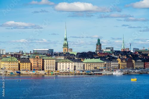 April 22, 2018. Stockholm, Sweden. Panorama of the historic center of Stockholm in clear weather. © fifg