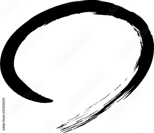 楕円　黒　筆文字