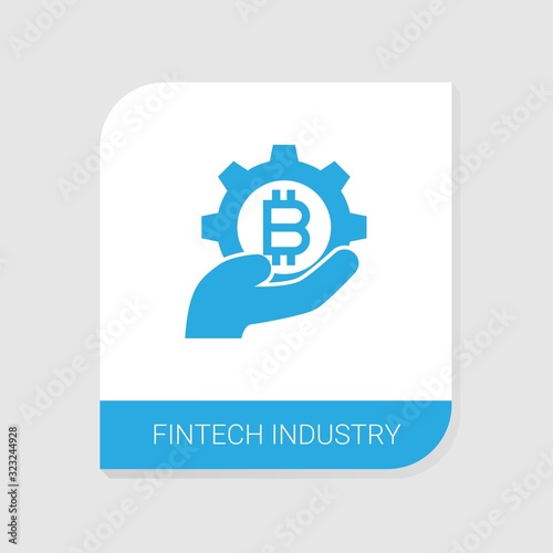Editable filled fintech industry icon from Crypto Currency icons category. Isolated vector fintech industry sign on white background