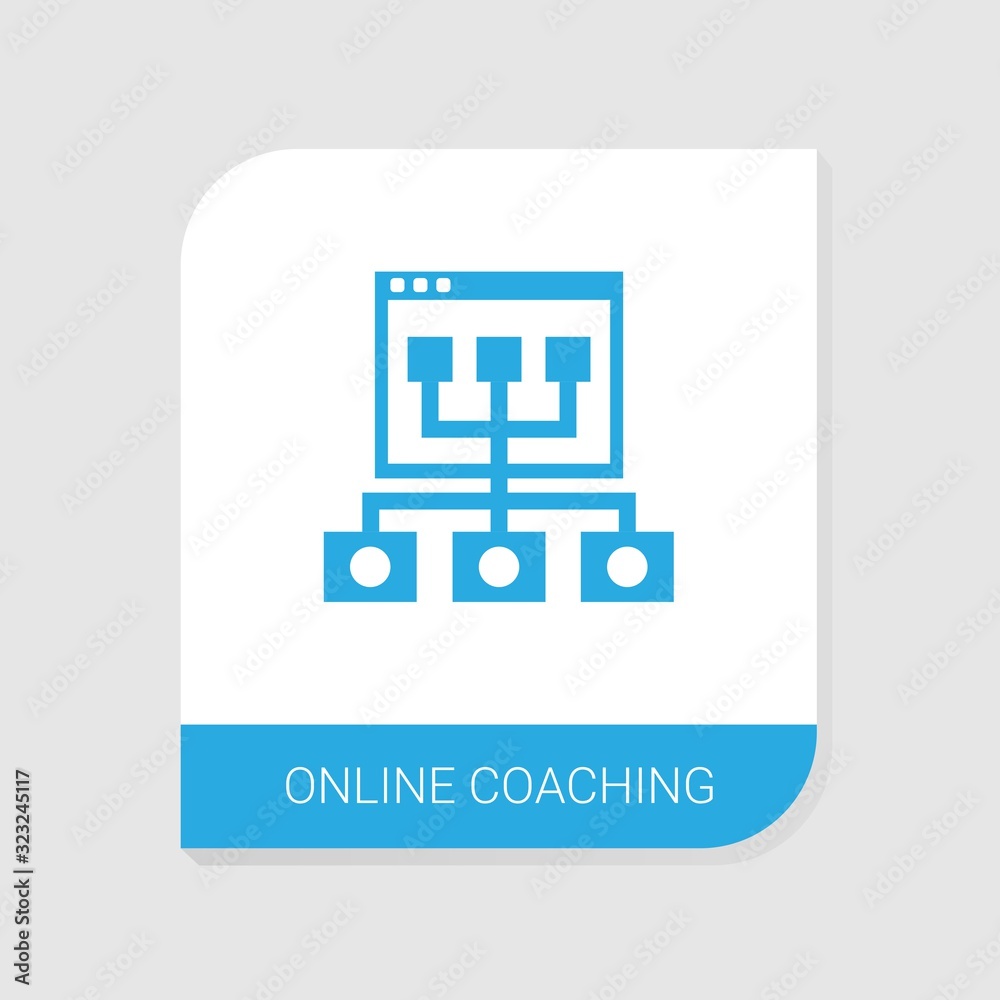 Obraz premium Editable filled Online coaching icon from e-Learning icons category. Isolated vector Online coaching sign on white background