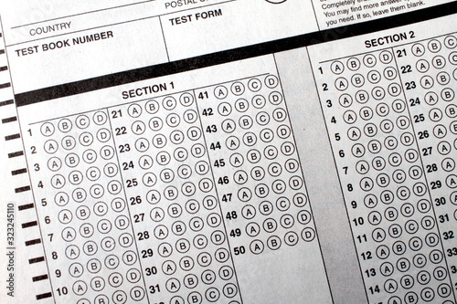 Empty Answer sheet of test form.