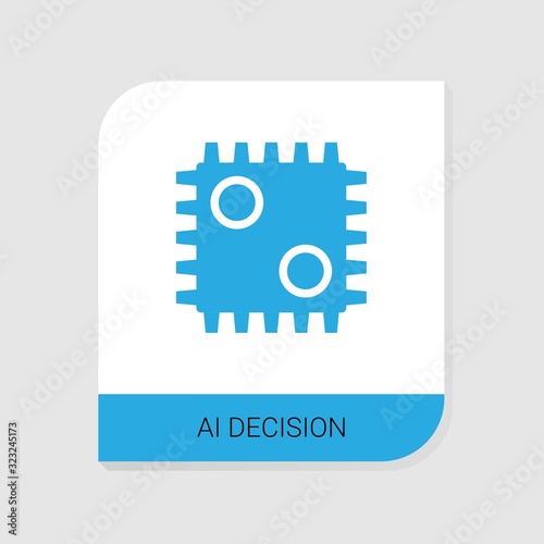 Editable filled AI Decision icon from Artificial Intelligence icons category. Isolated vector AI Decision sign on white background