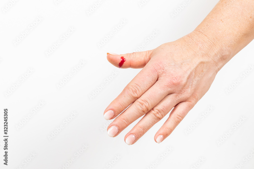 bloody cut at a thumb