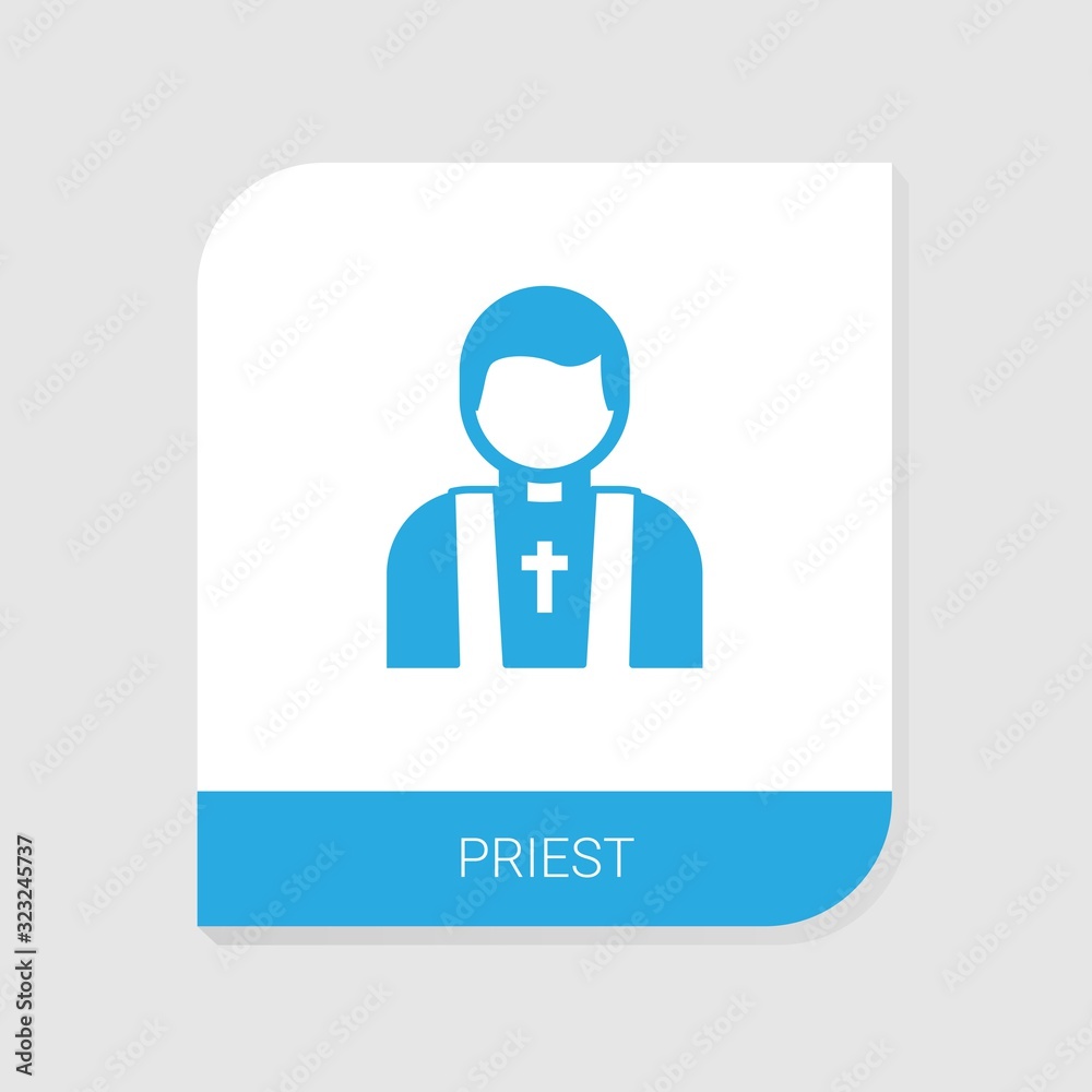 Editable filled priest icon from Wedding icons category. Isolated vector priest sign on white background