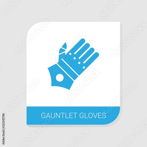 Editable filled gauntlet gloves icon from Gaming icons category. Isolated vector gauntlet gloves sign on white background