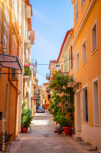 Fototapeta Naklejka Na Ścianę i Meble -  Traditional cozy greek street in city Nafplio, Greece