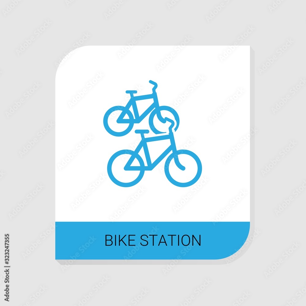 Fototapeta premium Editable filled bike station icon from Bike Rental icons category. Isolated vector bike station sign on white background
