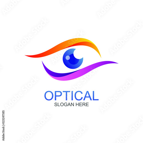 Optical eye logo design vector