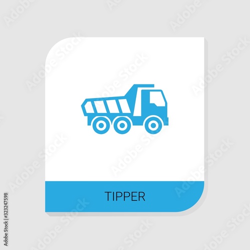 Editable filled Tipper icon from Construction icons category. Isolated vector Tipper sign on white background