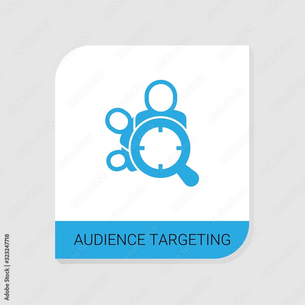 Editable filled Audience targeting icon from Search Engine Optimization icons category. Isolated vector Audience targeting sign on white background Editable filled Audience targeting icon from Search Engine Optimization icons category. Isolated vector Audience targeting sign on white background