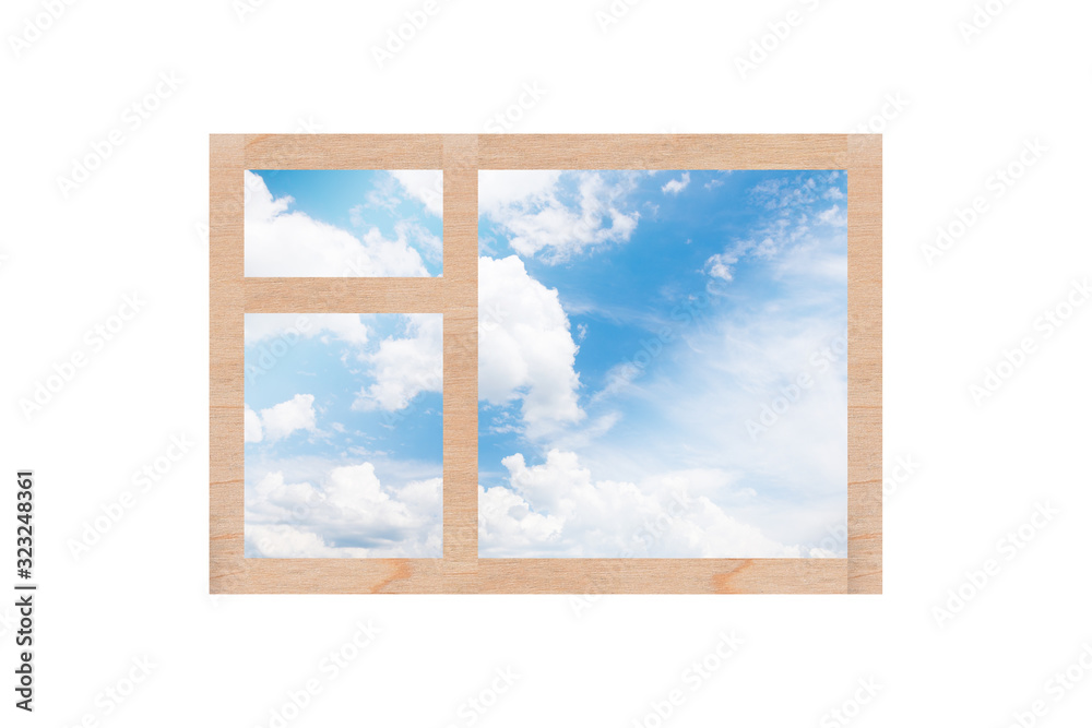 Fototapeta premium Window isolated on white background. Design for builder development mock up.
