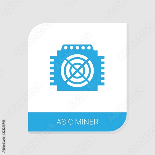 Editable filled ASIC Miner icon from Crypto Currency icons category. Isolated vector ASIC Miner sign on white background