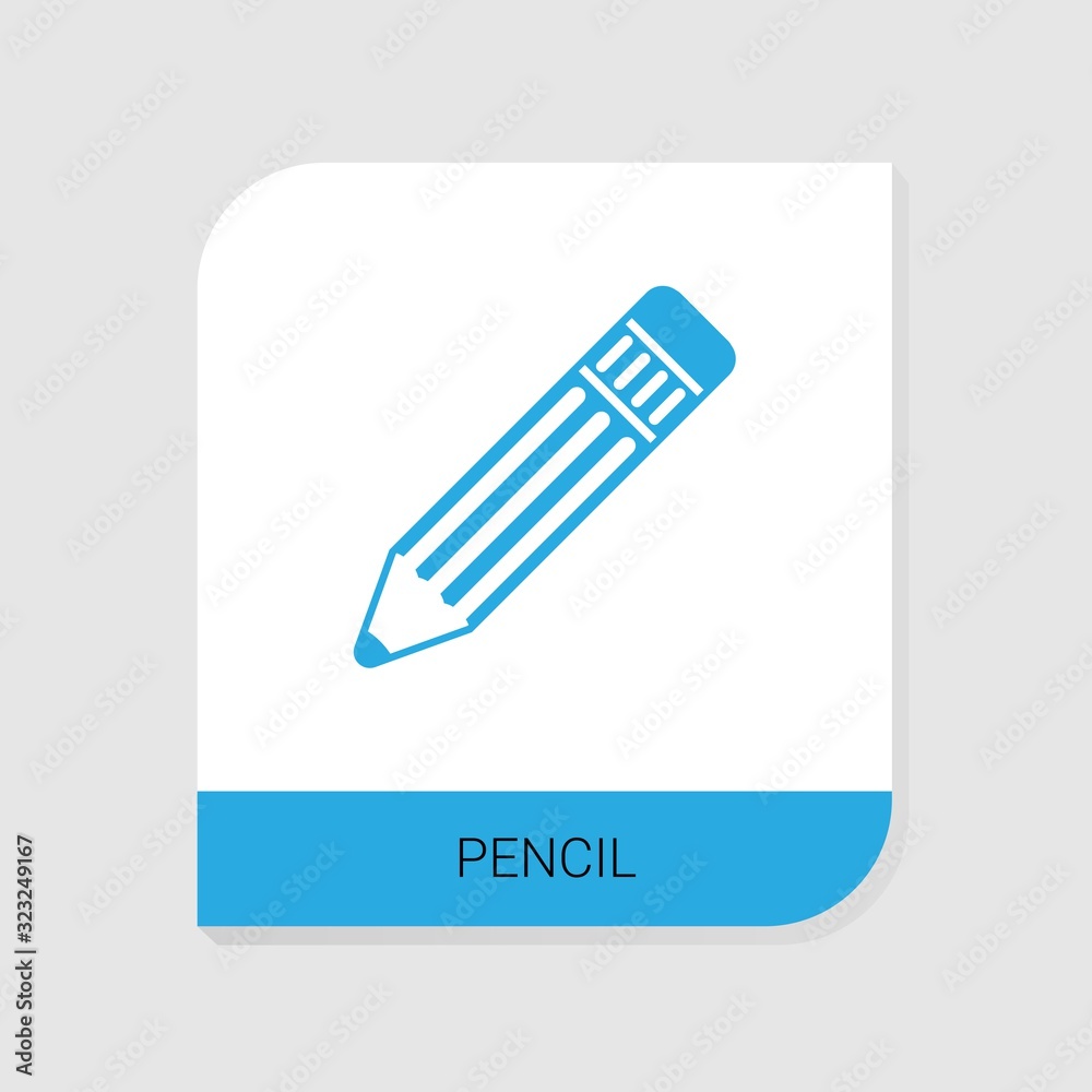 Editable filled Pencil icon from Stationery icons category. Isolated vector Pencil sign on white background