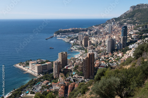 MONTE CARLO,MONACO - SEPTEMBER 12, 2017: A panoramic view of the principality Monaco 