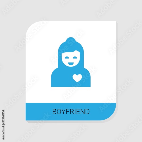 Editable filled boyfriend icon from Valentines Day icons category. Isolated vector boyfriend sign on white background