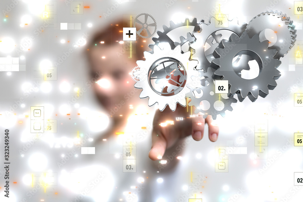 Gear With Success Concept digital.