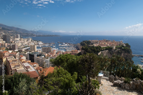 MONTE CARLO,MONACO - SEPTEMBER 12, 2017: A panoramic view of the principality Monaco.