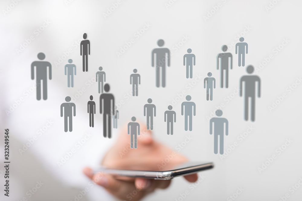 touching global network and data customer connection