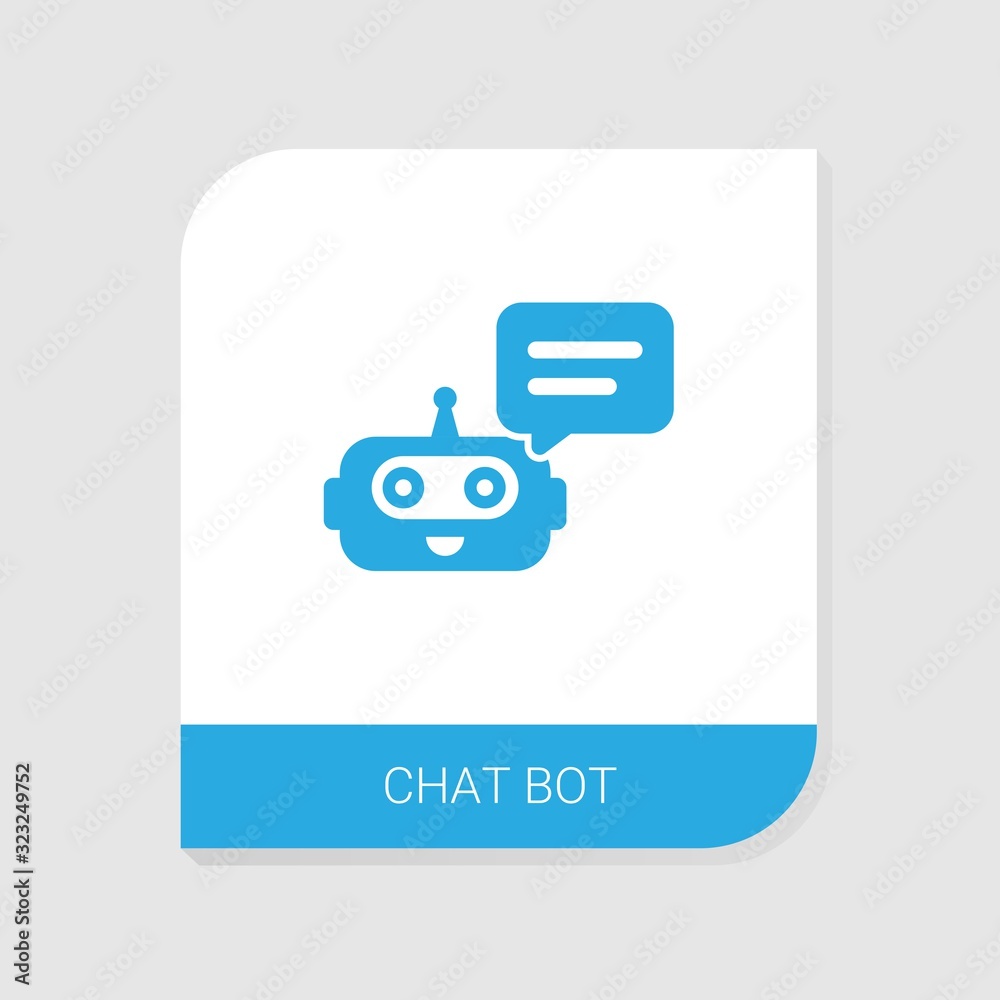 Fototapeta premium Editable filled Chat Bot icon from Artificial Intelligence icons category. Isolated vector Chat Bot sign on white background