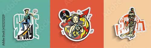 Set of T-shirt Design, vector illustration.