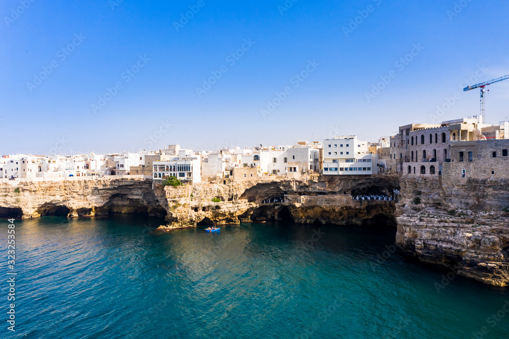Aerial view Polignano a Mare, Puglia, Southern Italy, Italy, Europe