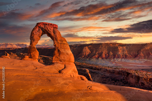 Delicate Arch at Sunset Under Stunning Skies