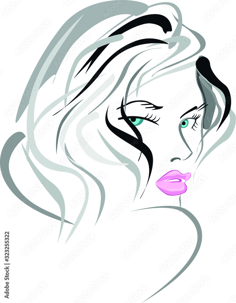 Dibujo cara mujer sexy