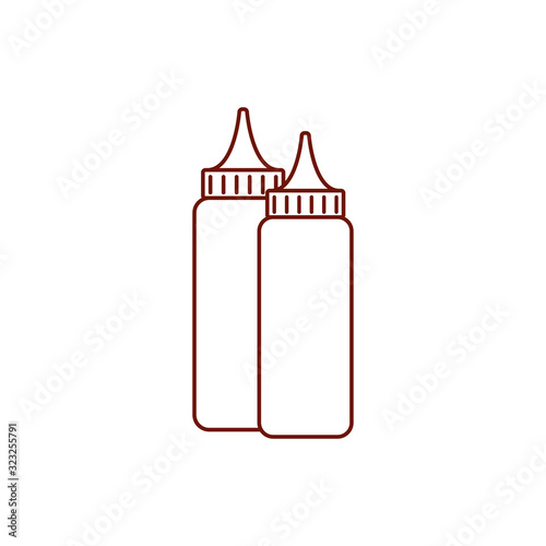 Isolated sauces bottles line style icon vector design