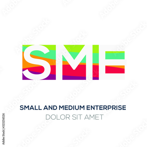 Creative colorful logo ,SME mean (small and medium enterprise) 