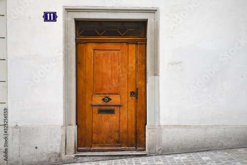 Closed Vintage Front Door, Zurich Switzerland © YoPho