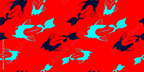 colorful fish silhouette pattern