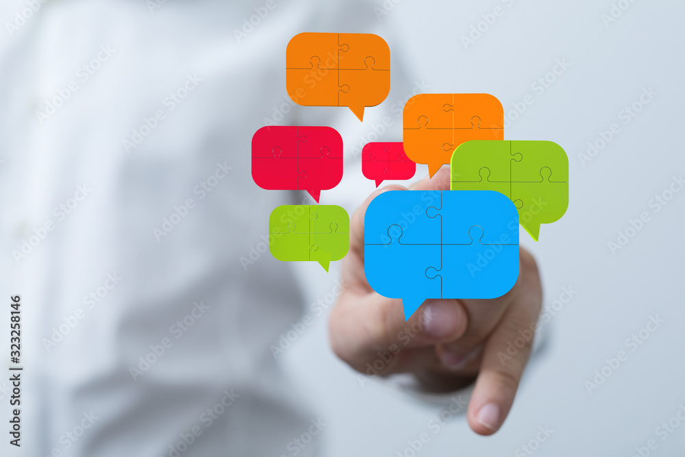 speech bubbles. People Chatting. Vector illustration of a communication concept, relating to feedback