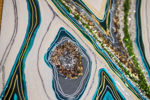 resin geode and agate abstract art