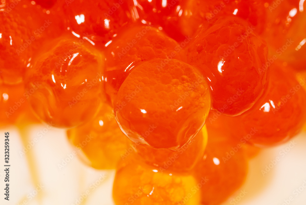 Red caviar from salmon fish. Red caviar from salmon fish.