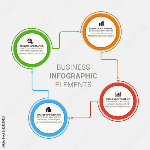 Presentation Template design. Business data graphs. Vector financial and marketing charts.