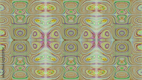 Glitchy psychedelic pattern - flame fractal based seamlessly looping animated background render
