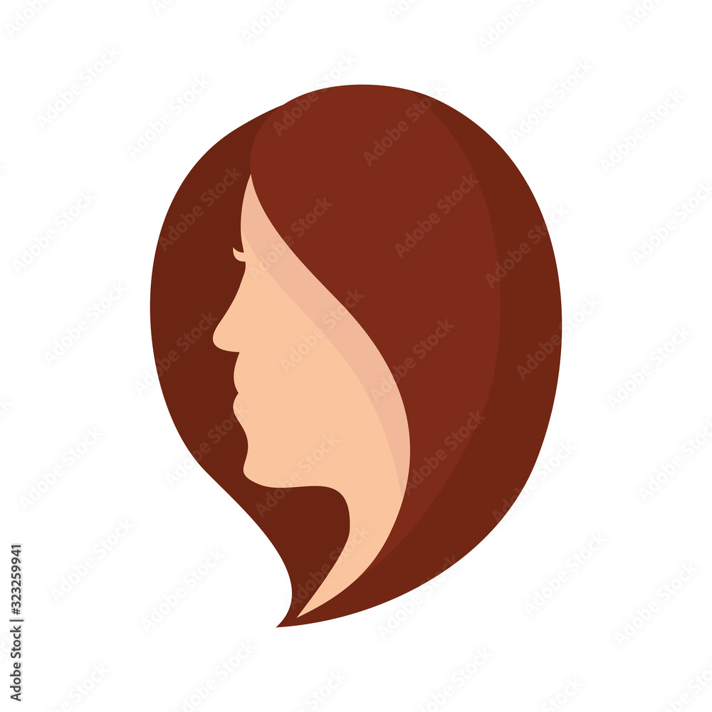 beautiful woman head isolated icon