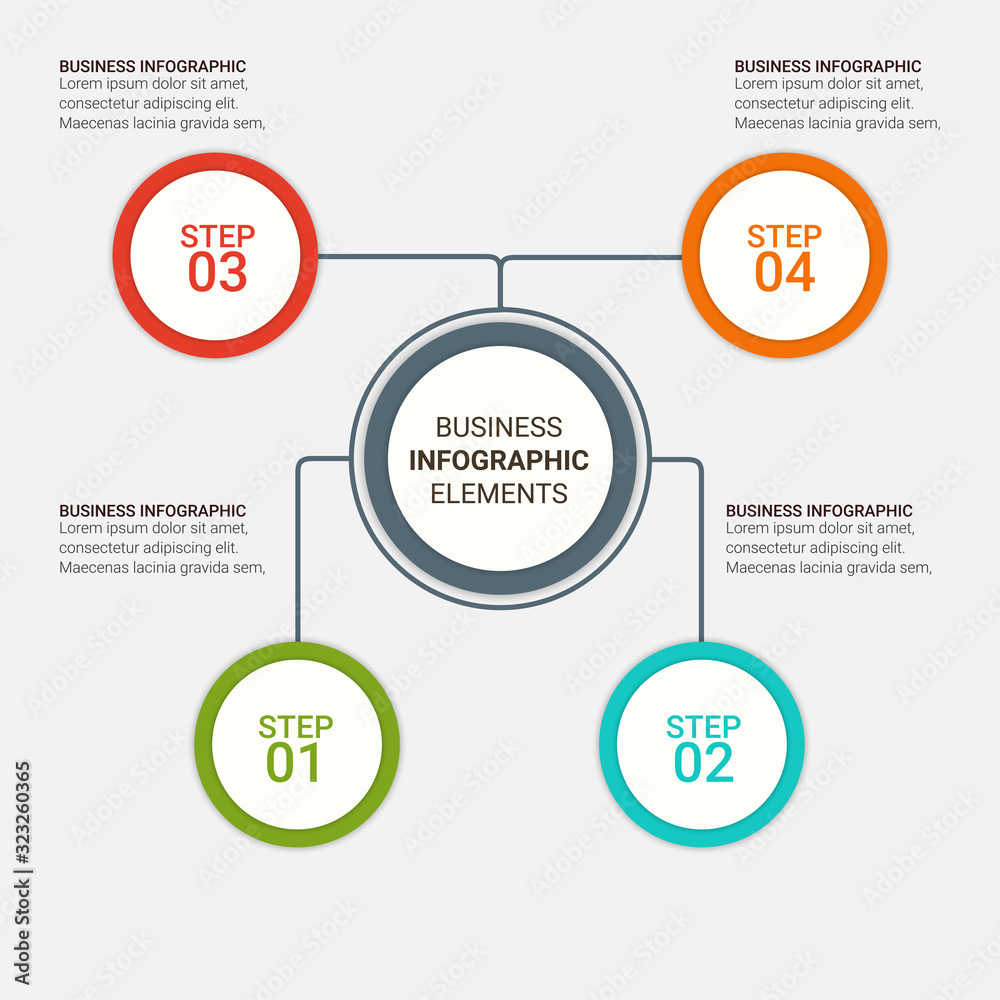 Presentation Template design. Business data graphs. Vector financial and marketing charts.