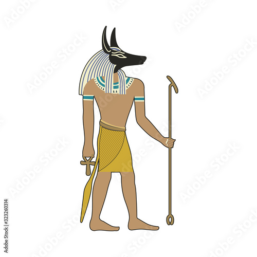 Death and funeral god Anubis, vector illustration