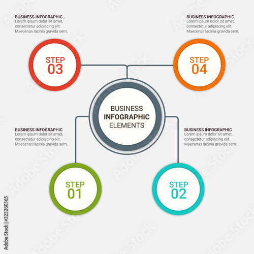Presentation Template design. Business data graphs. Vector financial and marketing charts.