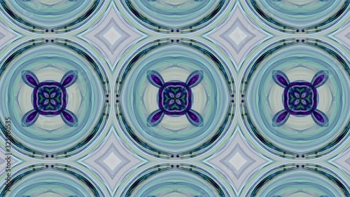 Pattern of blue discs - flame fractal based seamlessly looping animated background render
