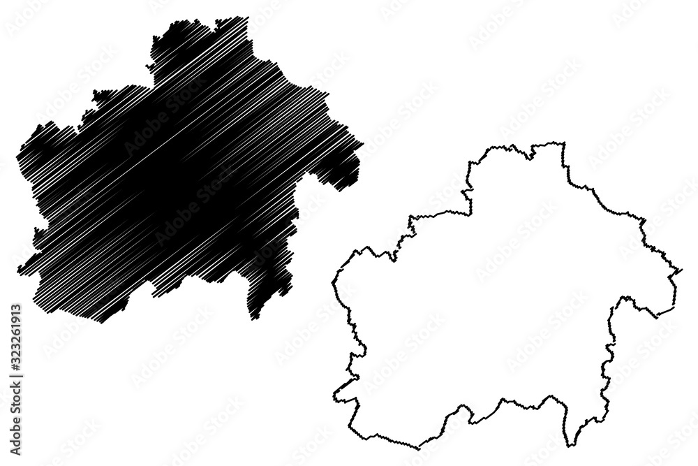 Rapla County (Republic of Estonia, Counties of Estonia) map vector illustration, scribble sketch Raplamaa map