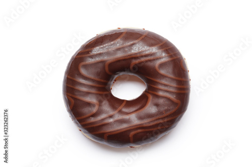 Sweet donuts with chocolate icing isolated on a white background