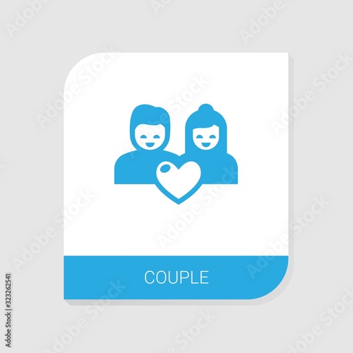 Editable filled couple icon from Valentines Day icons category. Isolated vector couple sign on white background