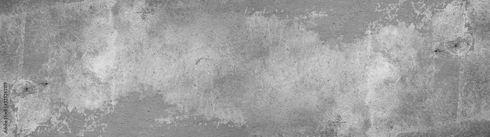 Gray rustic concrete stone texture background banner panorama