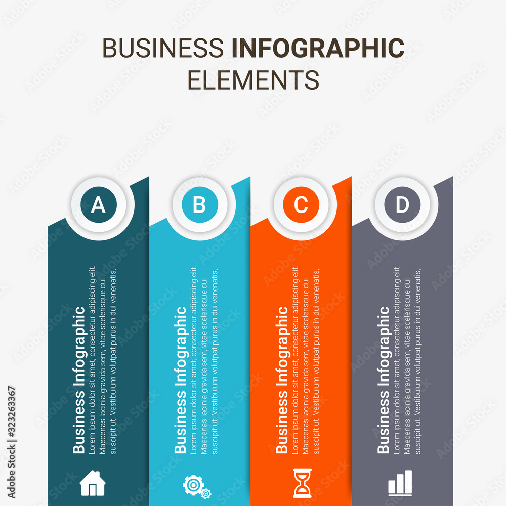 Infographic concept. Business template with steps, options, parts. Can be used for workflow layout, diagram, chart, step by step infographics, web design. Vector illustration Infographic concept. Business template with steps, options, parts. Can be used for workflow layout, diagram, chart, step by step infographics, web design. Vector illustration