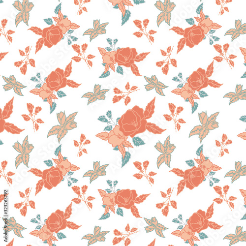 trendy 2020 fabric vintage colors seamless pattern  rose vector background