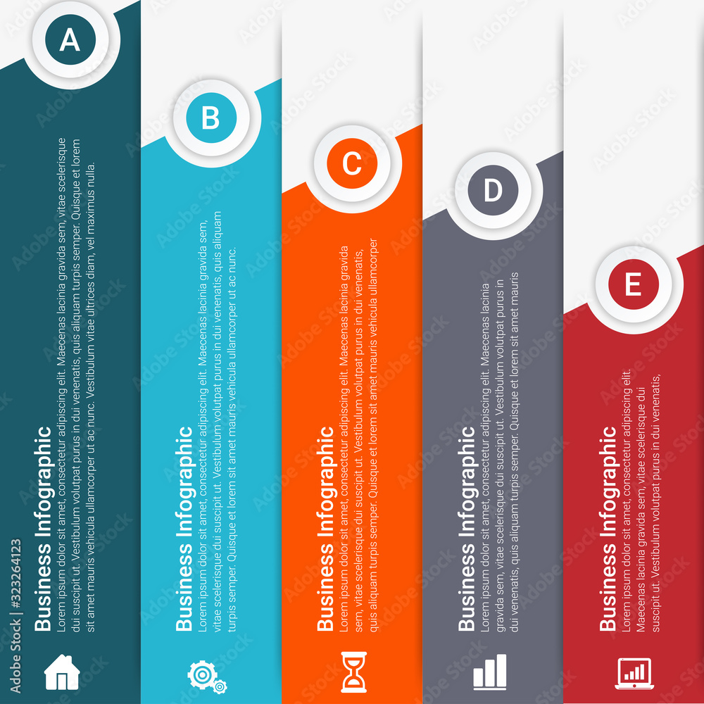 Infographic concept. Business template with steps, options, parts. Can be used for workflow layout, diagram, chart, step by step infographics, web design. Vector illustration Infographic concept. Business template with steps, options, parts. Can be used for workflow layout, diagram, chart, step by step infographics, web design. Vector illustration
