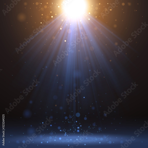 Yellow and blue lights effect