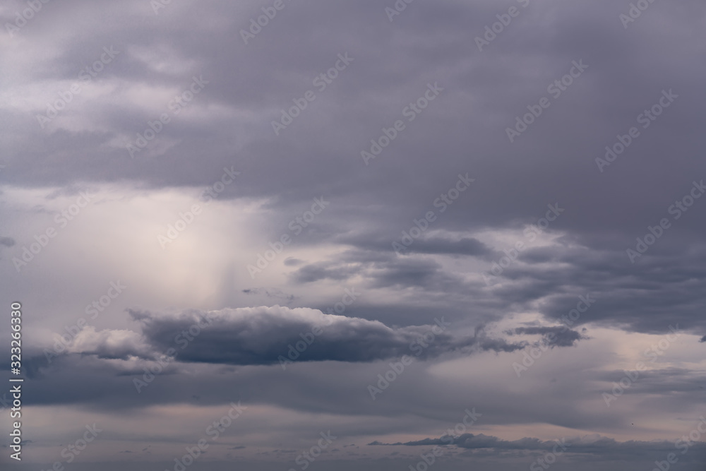 Natural gloomy rain clouds background